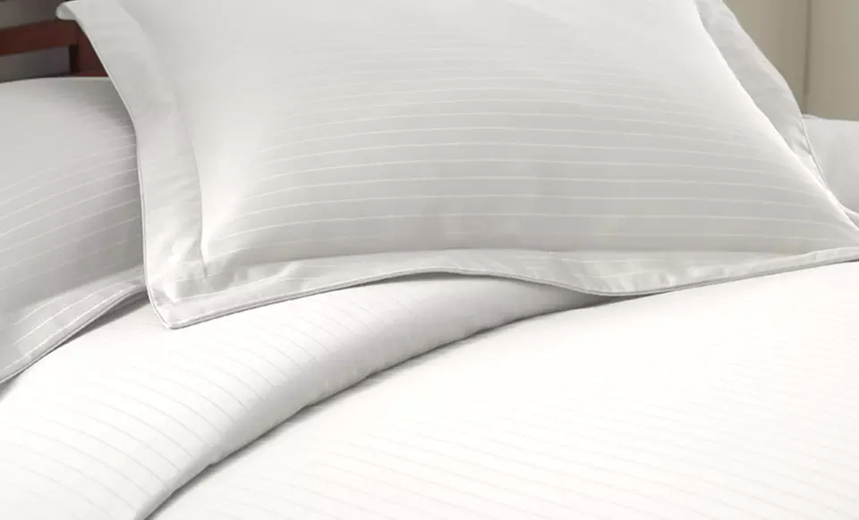 800 TC Damask Stripe Finest Combed Cotton-Rich Duvet Cover Set (3-Piece) - Second Medium