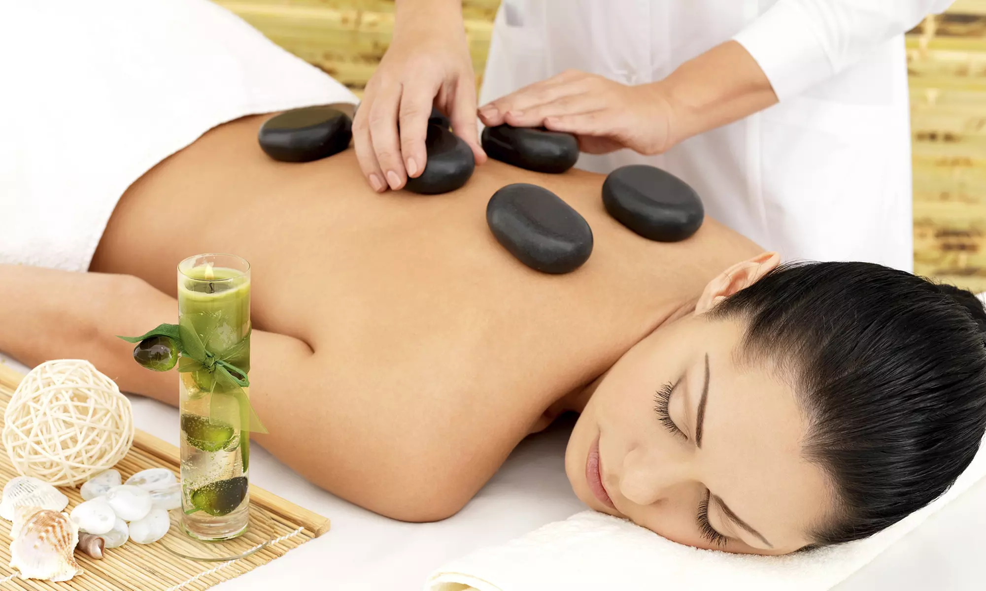 $75 for 60-Minute Hot-Stone Massage & Hand & Foot Paraffin Treatment at Renaissance Day Spa ($145 Value) - Primary Image