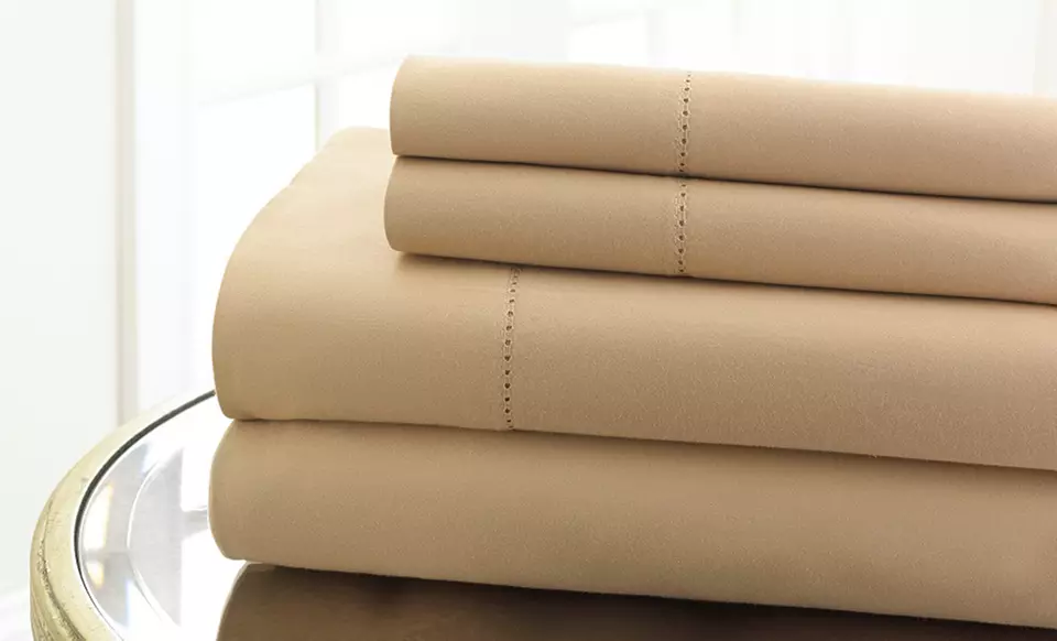 Cotton Royale 4-Piece Hemstitch Cotton Sheet Set. Multiple Colors from $34.99–$44.99. Free Returns. - Primary Image