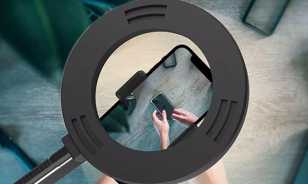 Support de téléphone suspendu avec anneau lumineux