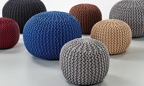 Pouf a corda intrecciato, disponibile in 2 misure e vari colori