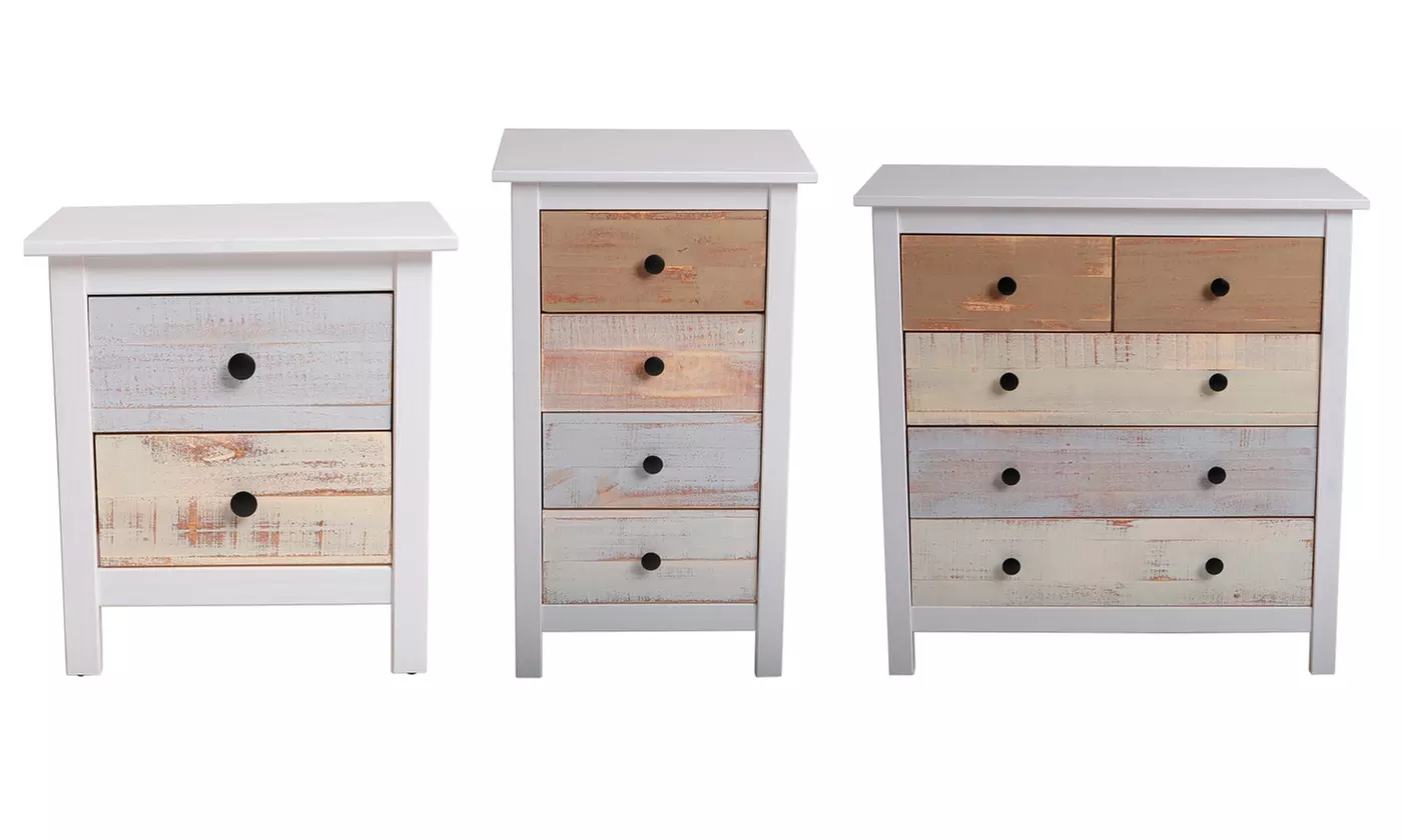 Conjunto de muebles de dormitorio Magda de madera de pino macizo - Primary Image