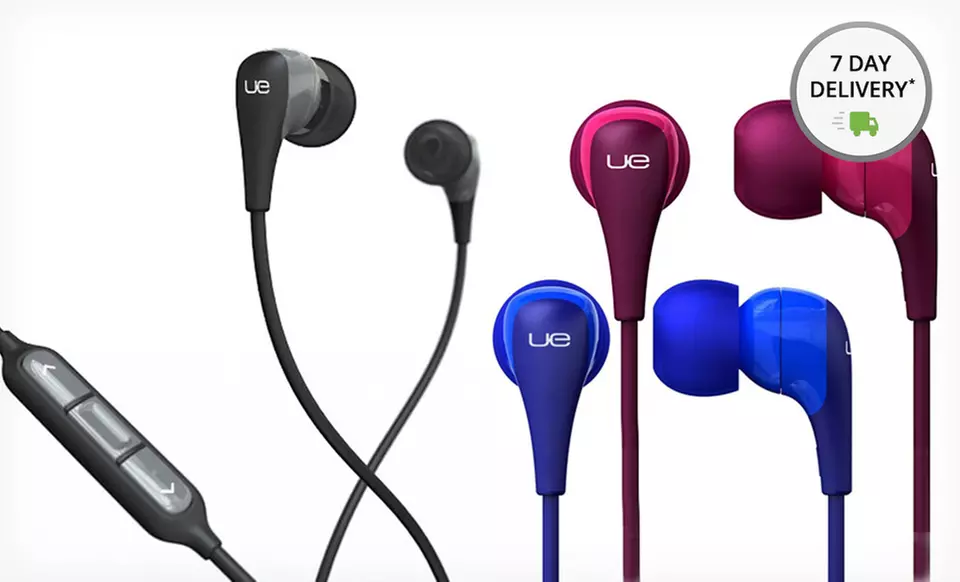 2-Pack of Logitech Ultimate Ears 200vi Noise-Isolating Earphones in Gray/Blue or Gray/Purple. Free Returns. - Primary Image