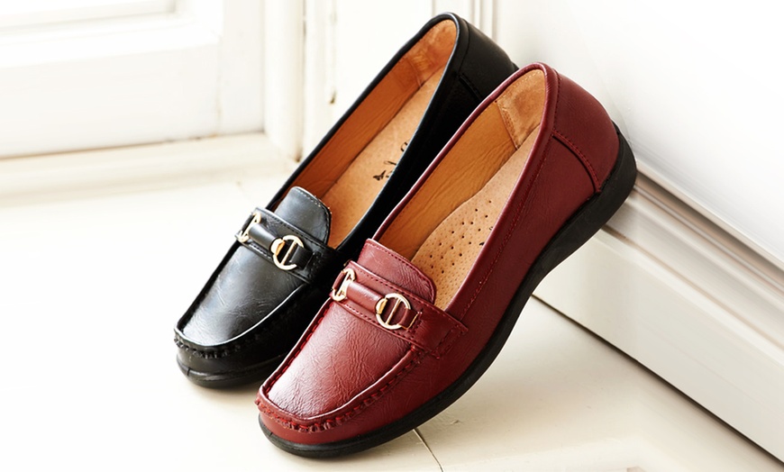 Image 1: Ladies' Buckle Loafers