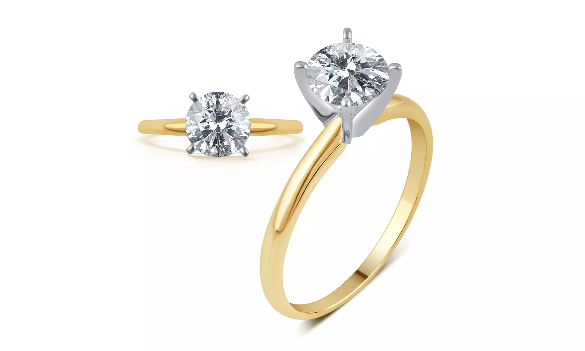 3/4 CTTW Round-Cut Diamond Solitaire Ring in 14K Gold - Second Medium