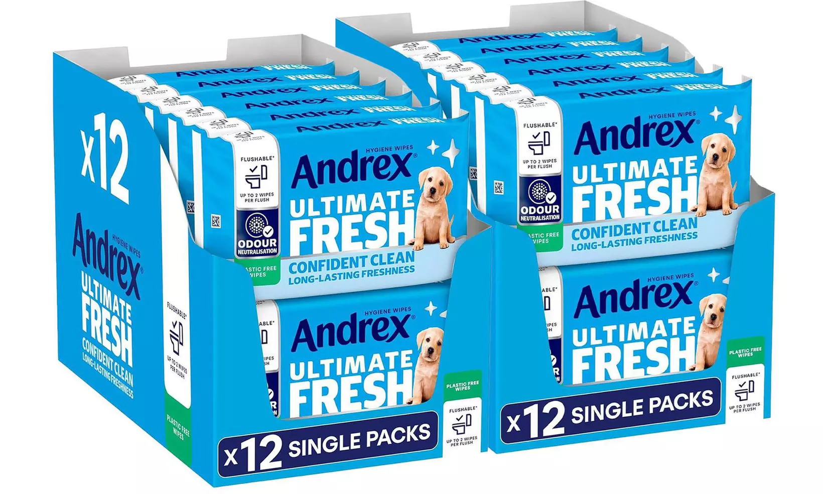 Andrex Washlets Confident Clean Biodegradable & Flushable Toilet Wipes