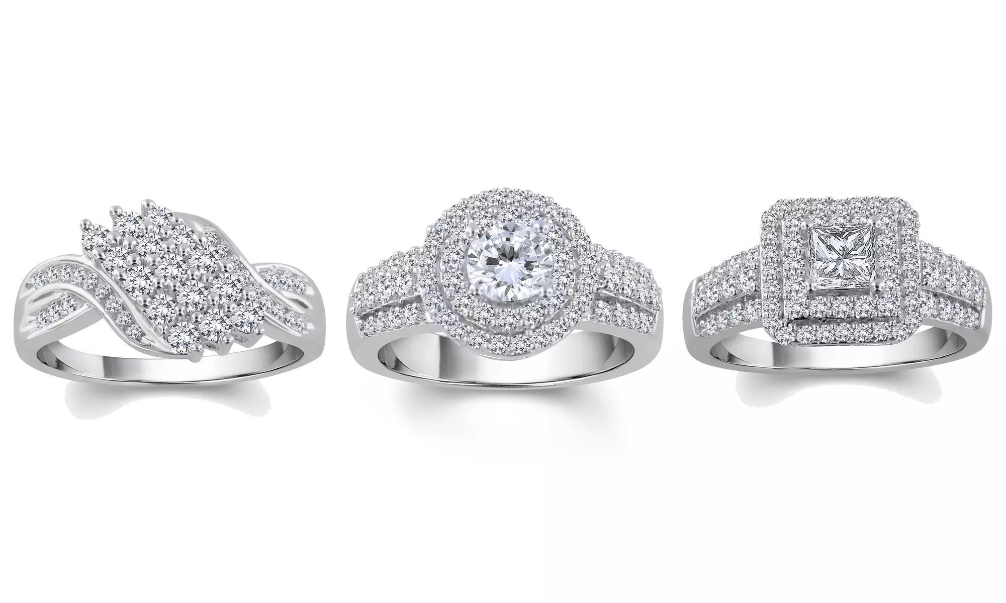 Created White Sapphire Rings in Sterling Silver from $34.99–$39.99 - Primary Image
