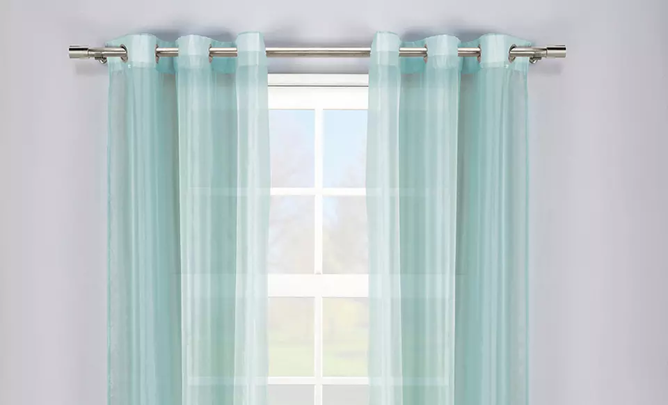 Pair of 55"x84" Sheer Window Panels with Grommets. Multiple Colors Available. Free Returns.  - Primary Image