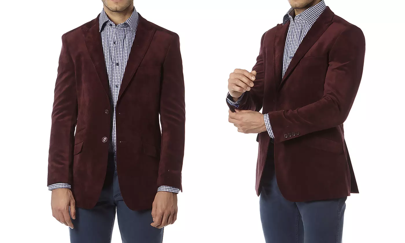 Alberto Cardinali Men's Tailored Fit Corduroy Sports Blazer - Second Medium