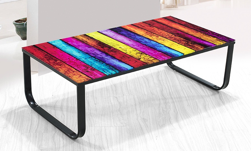 Rainbow coffee store table