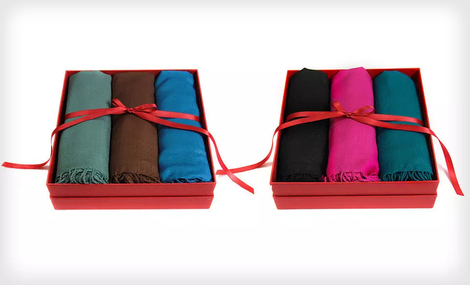 $24 for Three In Things Pashmina Scarves ($120 List Price). Multiple Colors Available. Free Shipping and Returns. - Second Medium