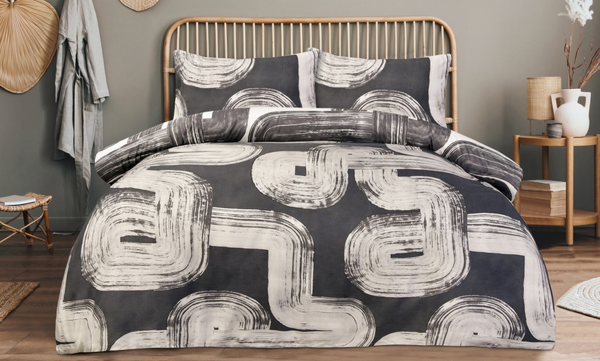 Image 2: Reversible Elemental Geo Duvet Set