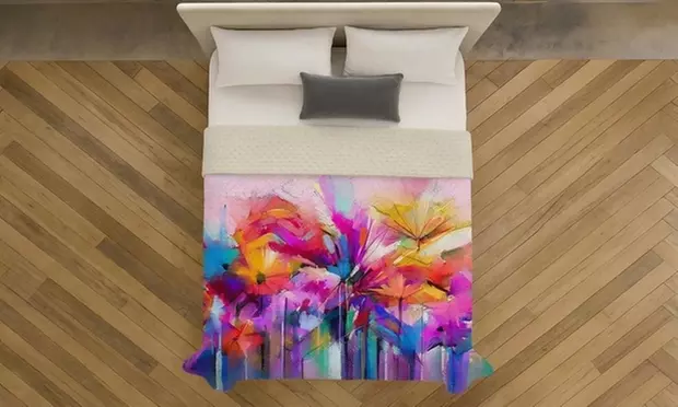 Italiaanse lichte sprei met 3D-print voor tweepersoonsbed