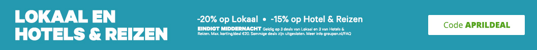 Vier het weekend en krijg 20% korting op Lokaal en 15% op Hotels & Reizen met code: APRILDEAL.  Geldig tot middernacht. Sommige deals zijn uitgesloten