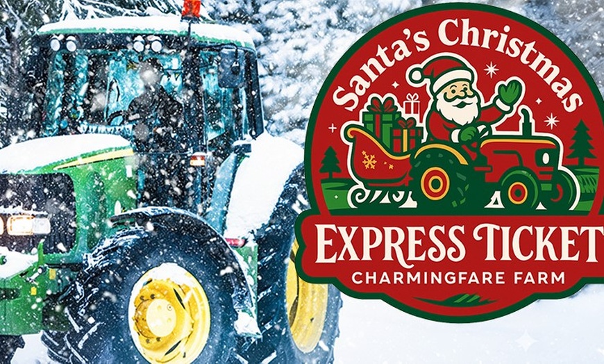 Image 1: Santa’s Christmas—Express Tractor Train Ticket - 1, 2, 3, or 4 Guests