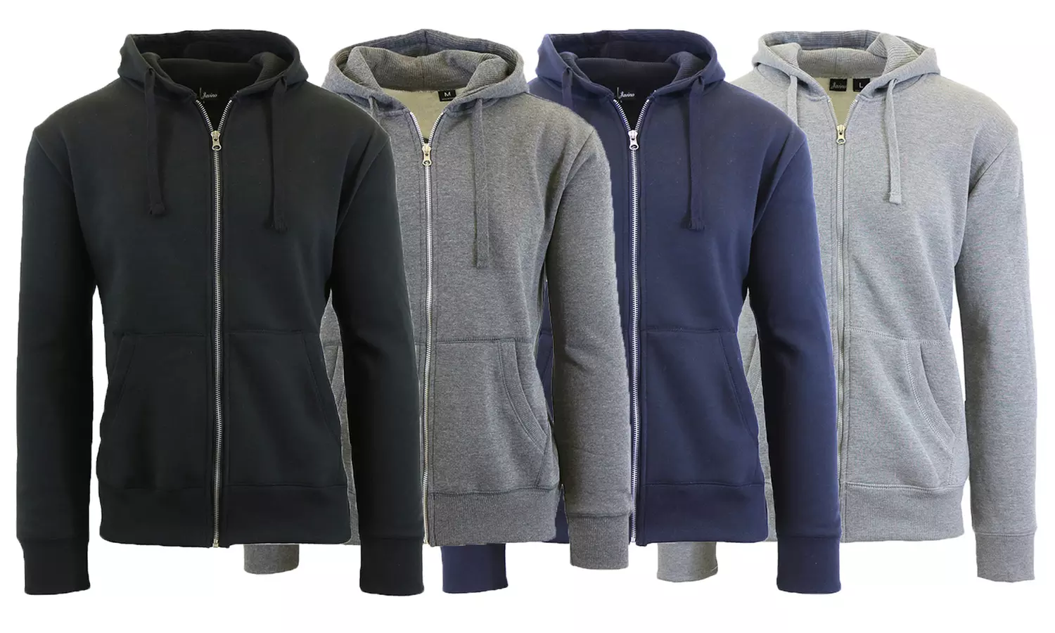Javino Men's Slim Fit Fleece Zip Hoodie with Thermal-Lined Hood - Primary Image