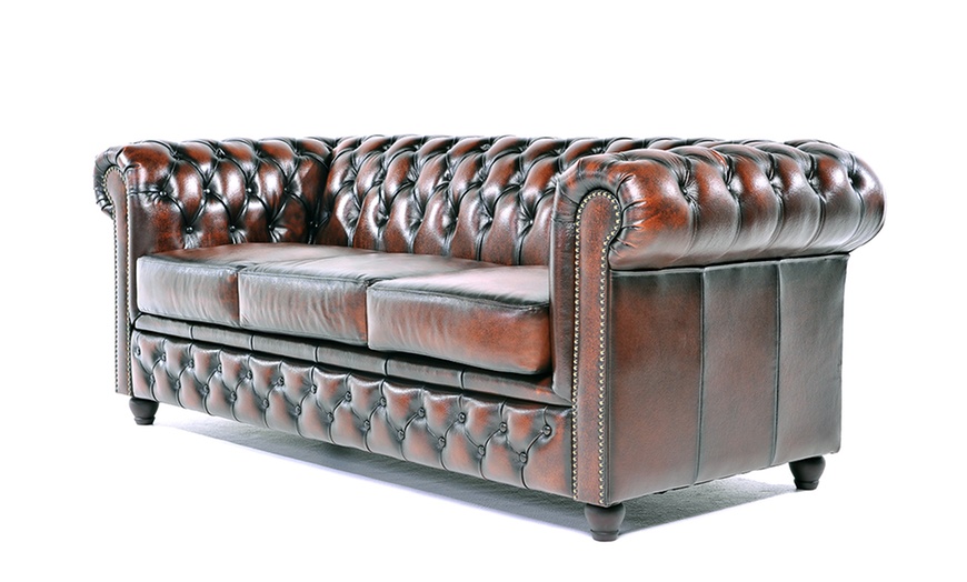 Image 28: Sofas Chesterfield en cuir authentiques 