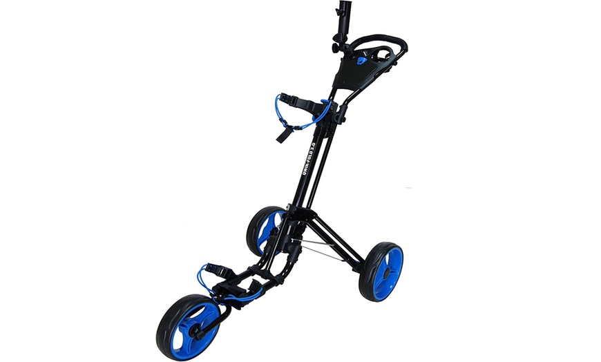 Image 3: Qwik Foldable Three-Wheel Golf Trolley