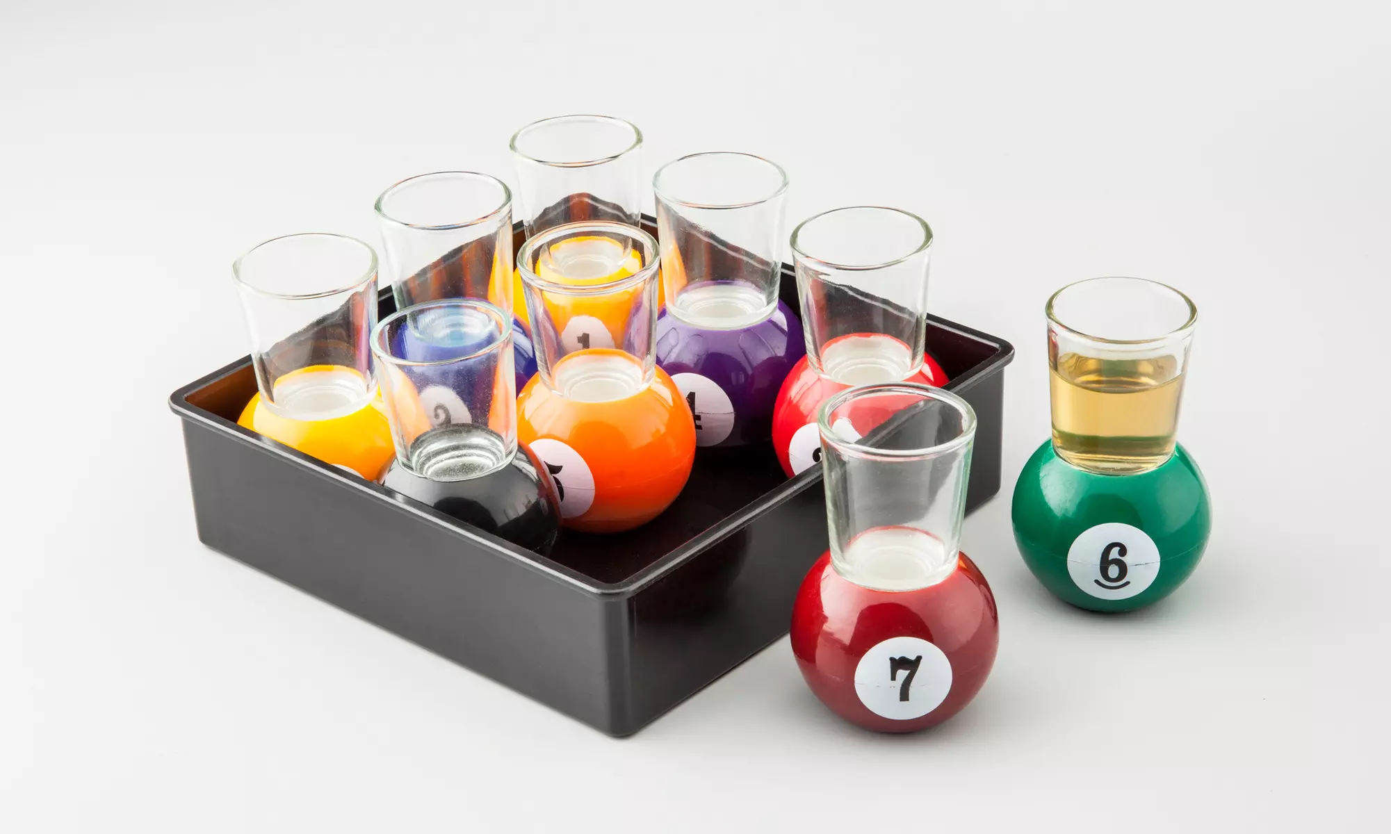10 Piece Pool Ball Shot Glass Set - Primary Image
