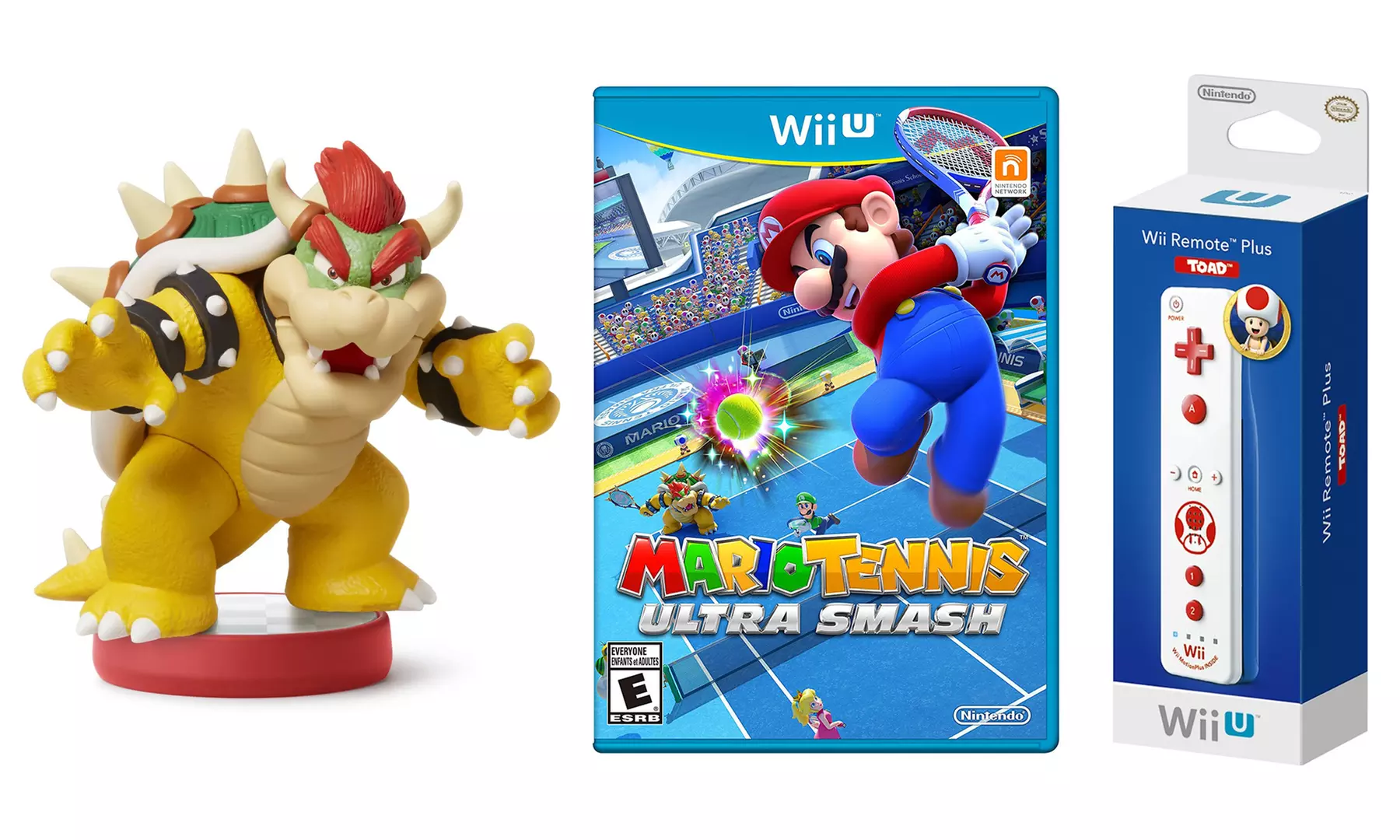 Wii U Mario Tennis, amiibo Bowser, and Wii Toad Controller Bundle - Primary Image