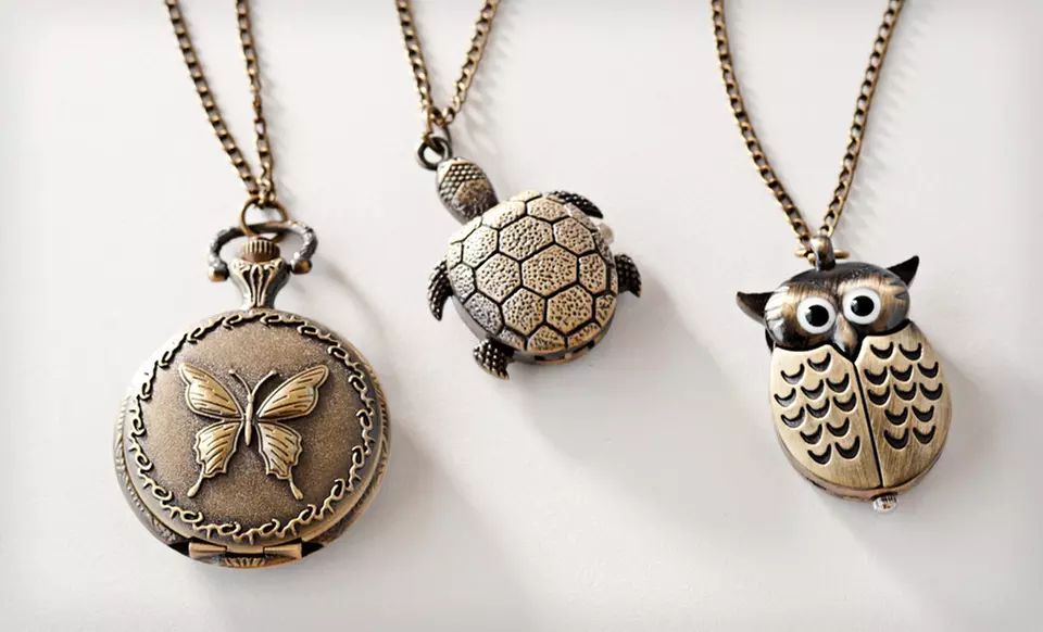 $19.99 for a Set of Three Strada Animal Pocket Watch Pendants ($36.47 List Price). Free Shipping and Returns. - Primary Image