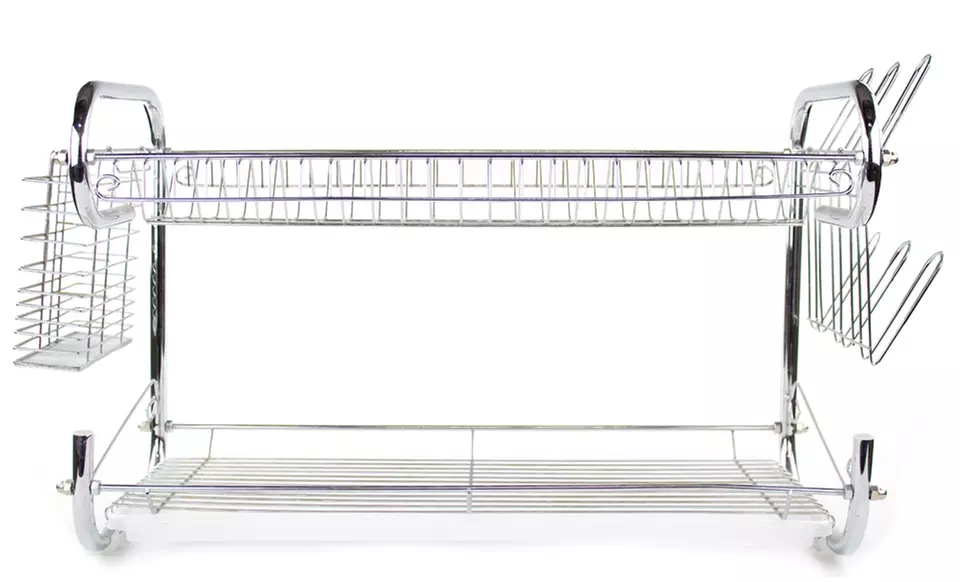 2-Tier Dish Rack with Draining Tray. Multiple Options Available. Free Returns. - Second Medium