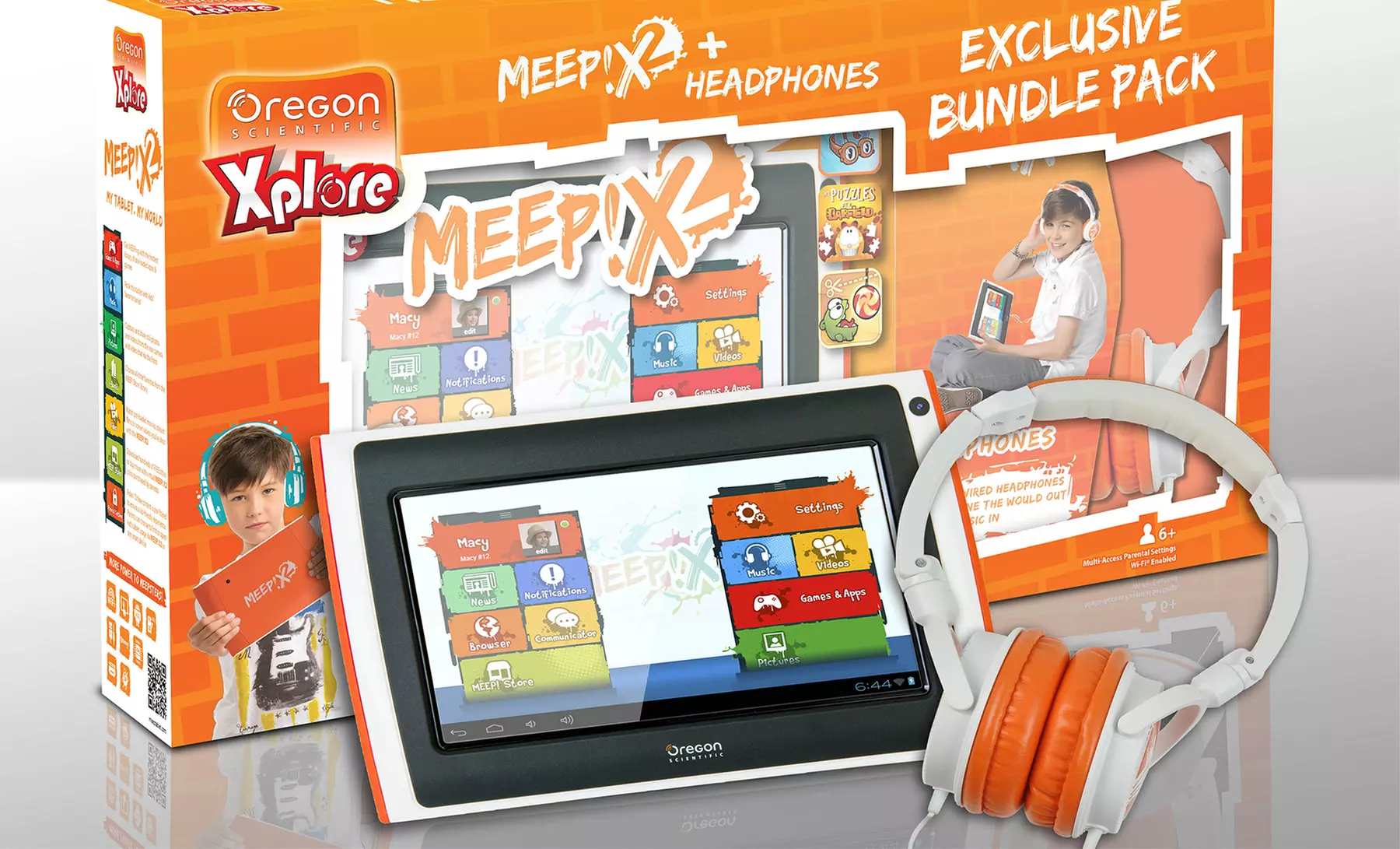 Meep! x2 Kids' Tablet Bundle with Wired Headphones. Free Returns. - Primary Image