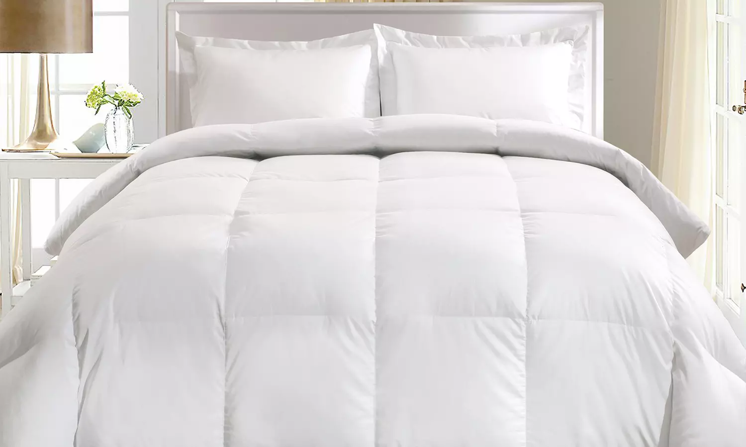 Hypoallergenic 1000TC Egyptian Cotton Down Comforter - Primary Image