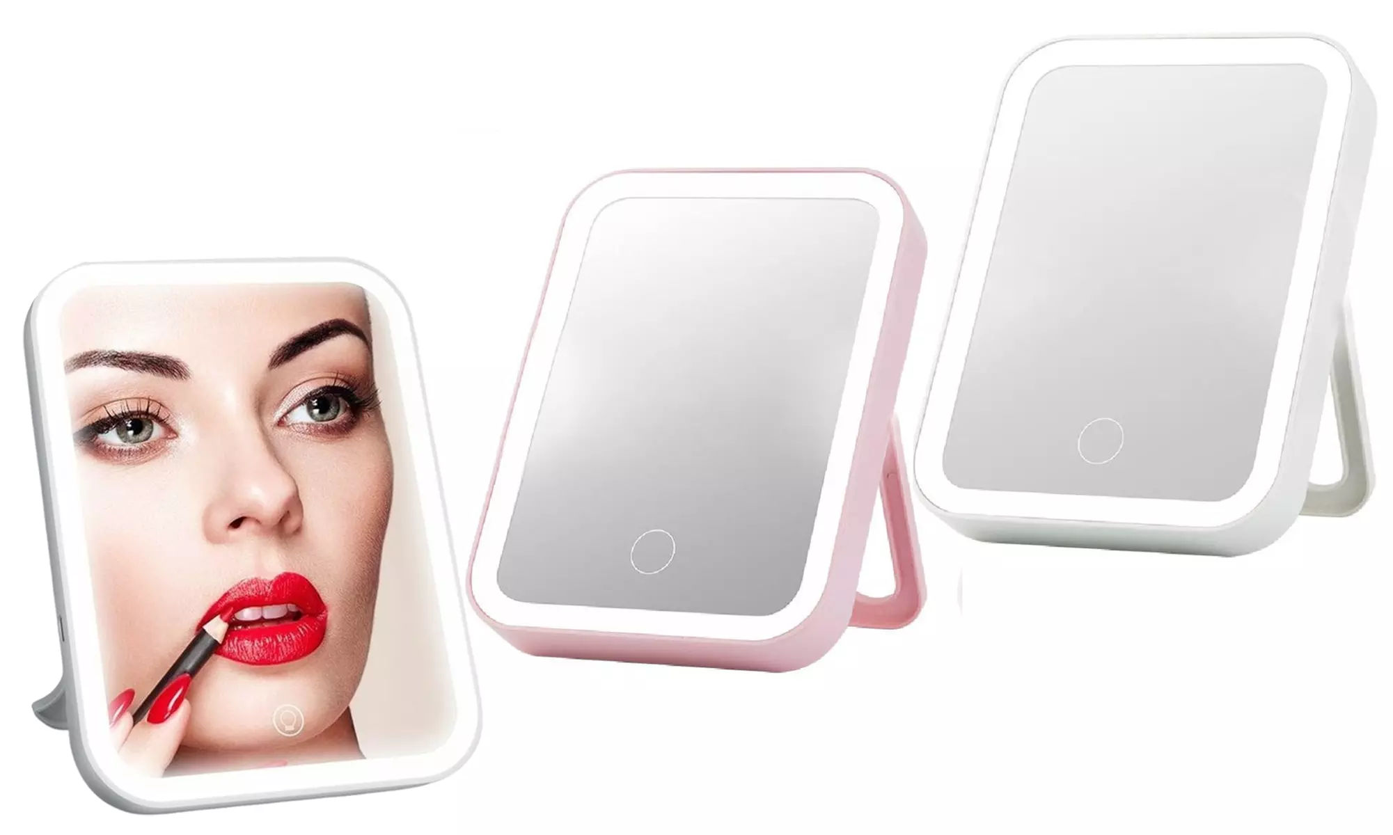 Portable USB Touchscreen Light-Up Make-Up Mirror - Primary Image