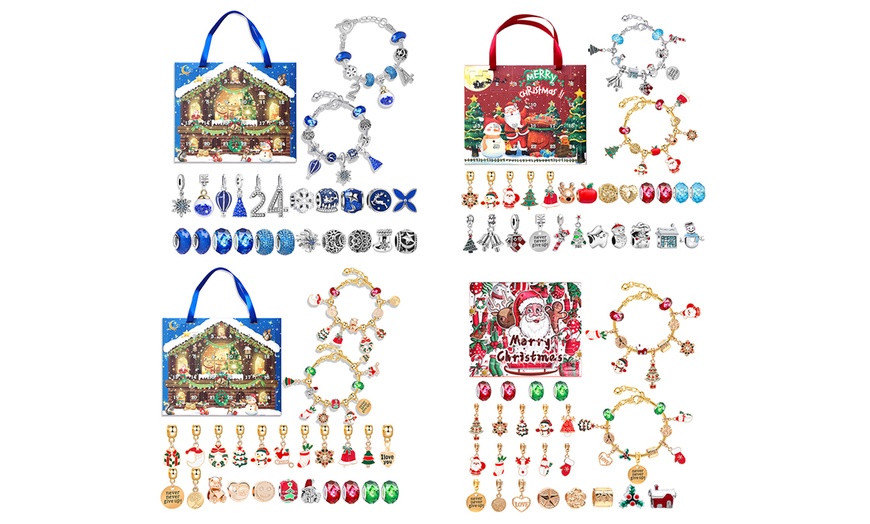 Image 1: Christmas Advent Calendar DIY Bracelet Charms