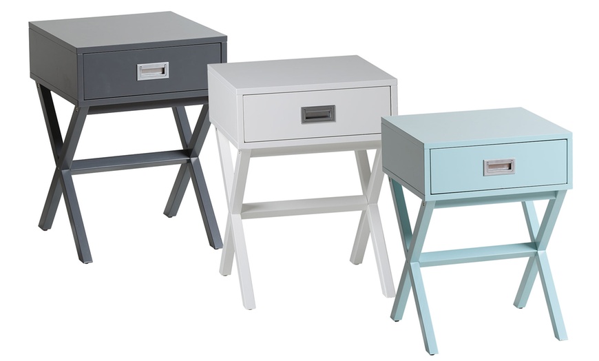 Image 1: Retro-Style Bedside Table
