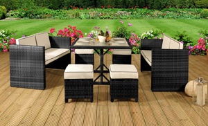 Maratea Luxe Sofa and Stools Cube Rattan Set