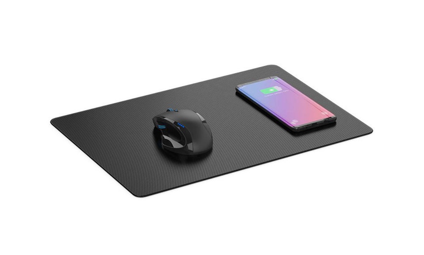 Image 2: One or Two Mouse Pads with Wireless Induction Charging Zone