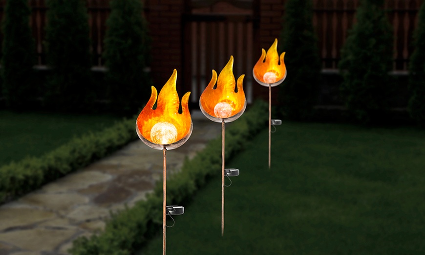 Up To 46% Off One, Two or Four Outdoor Flame Solar Lights | Groupon