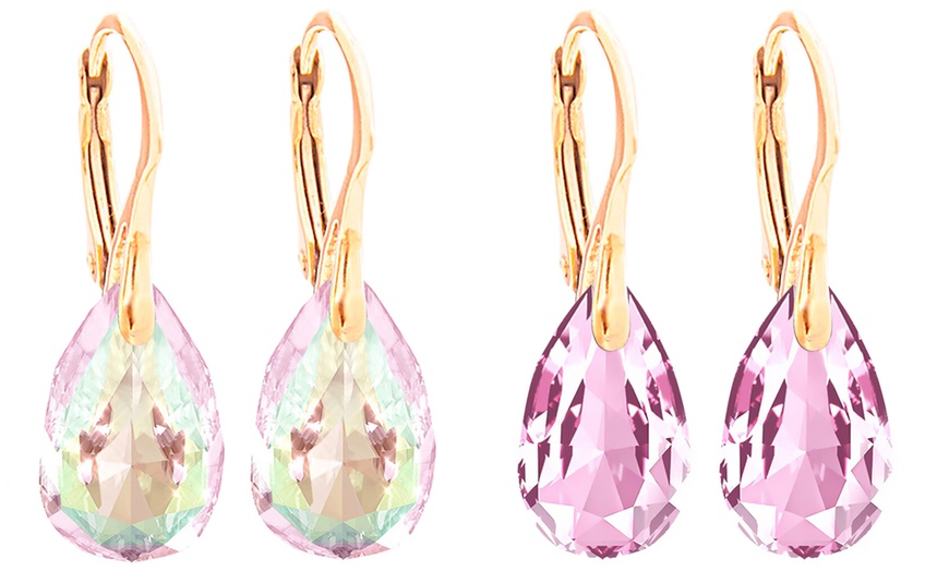 Image 14: Ah Jewellery Pear Earrings with Crystals From Swarovski®