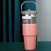 Image 12: Portable Stainless Steel Cup with Hidden Straw and Handle