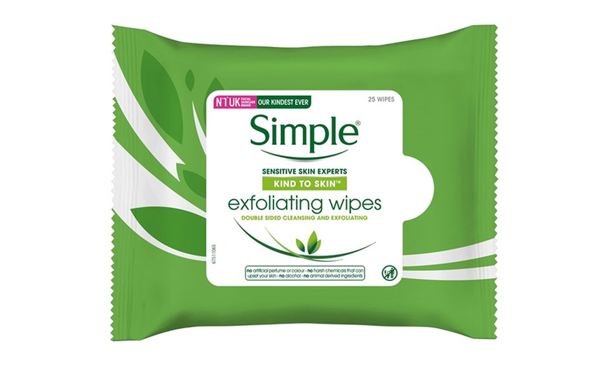 Image 1: Simple Exfoliating Facial Wipes