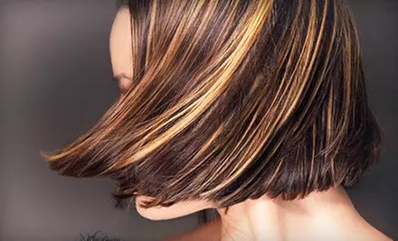 Haircut Package with Optional Partial Highlights, Color, or Full Highlights at Scissors Edge Salon (Up to 65% Off) - Primary Image
