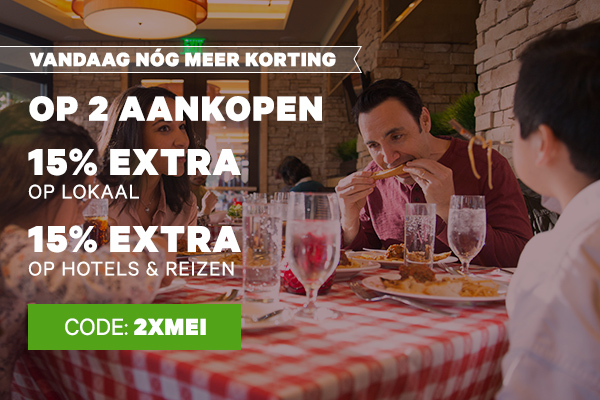 Alléén vandaag: -15% op Lokaal en -15% op Hotels&Reizen - Code: 2XMEI