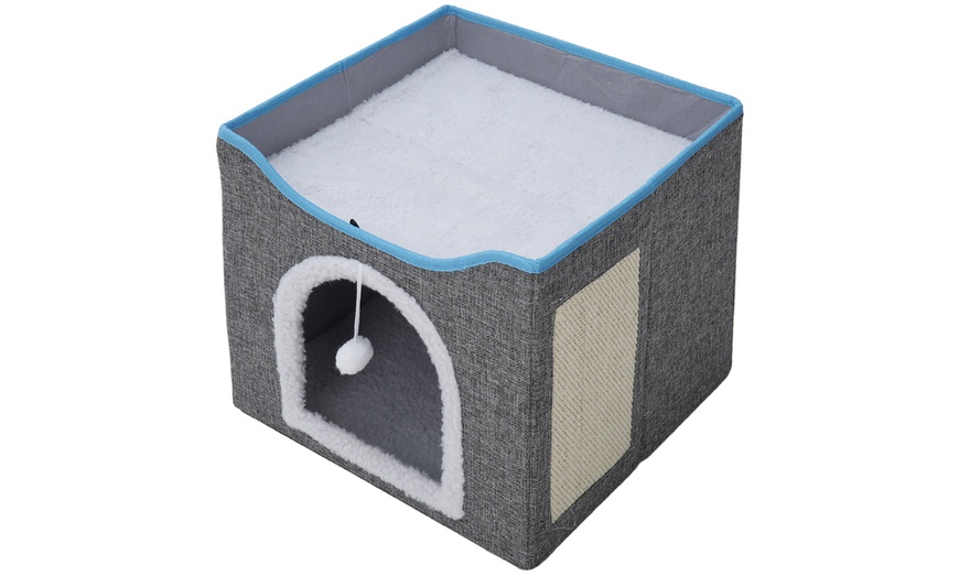 Image 15: Multifunctional Foldable Cat Bed with Scratching Pad 