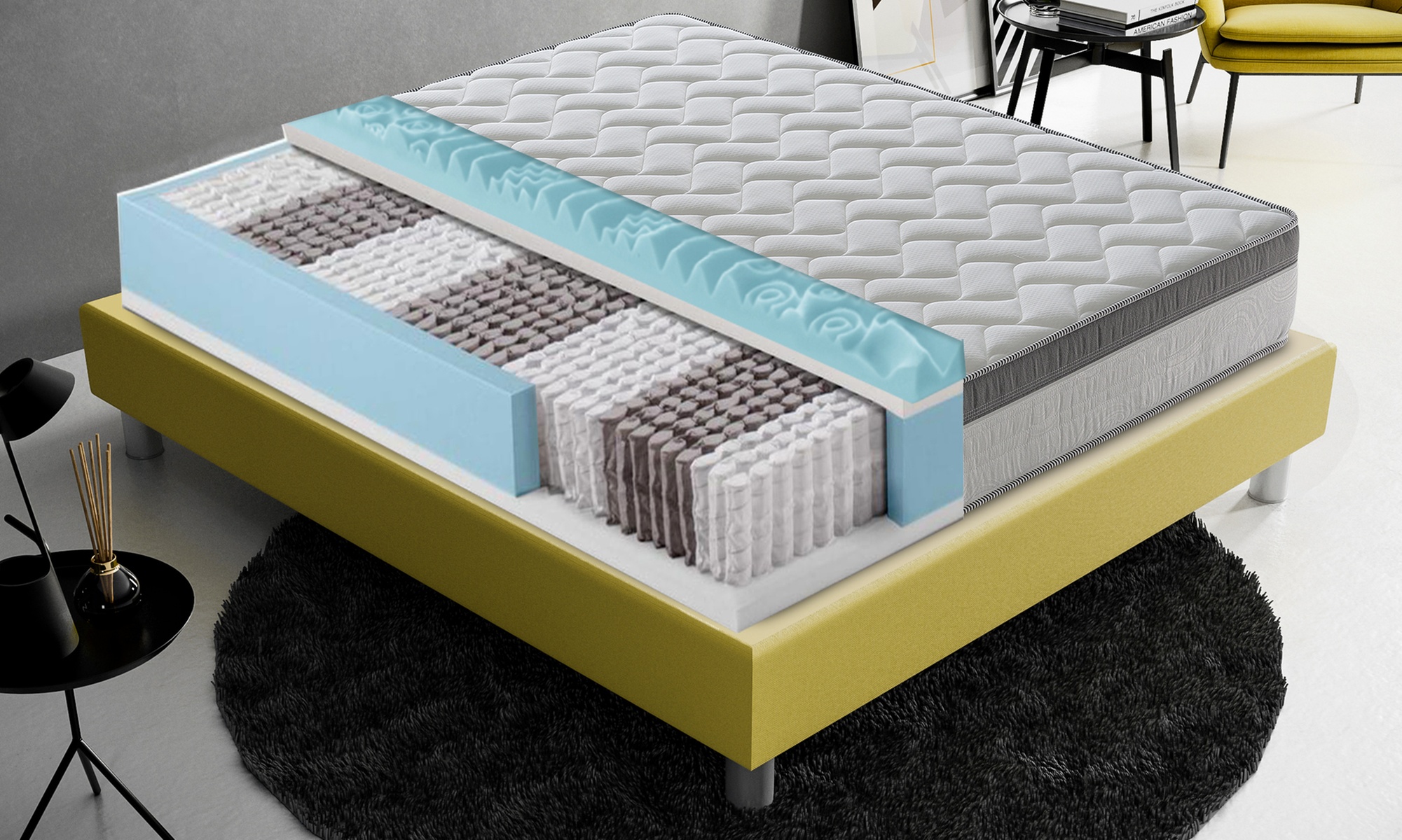 Matelas à ressorts et mousse à mémoire de forme