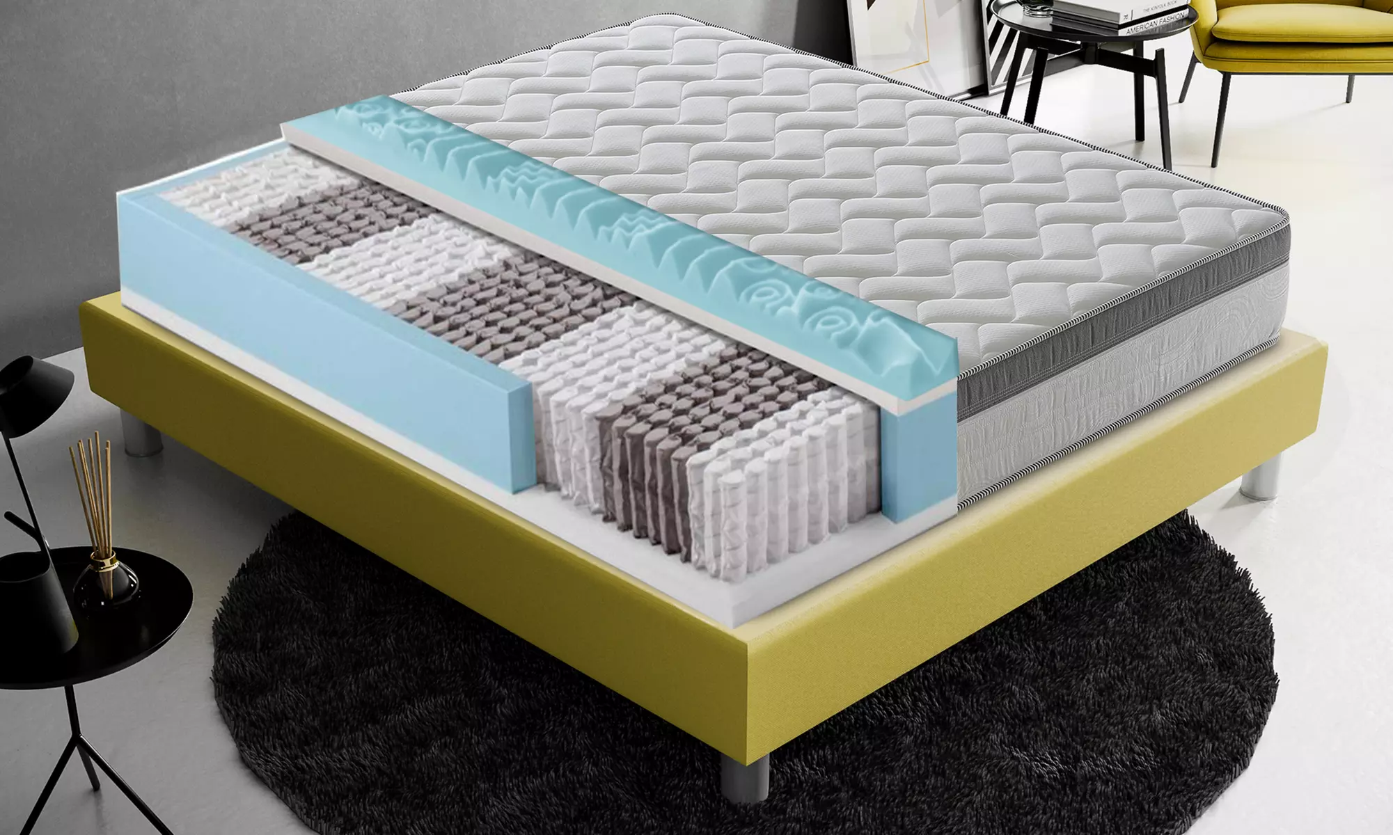 Matelas à ressorts et mousse à mémoire de forme, livraison offerte - Primary Image