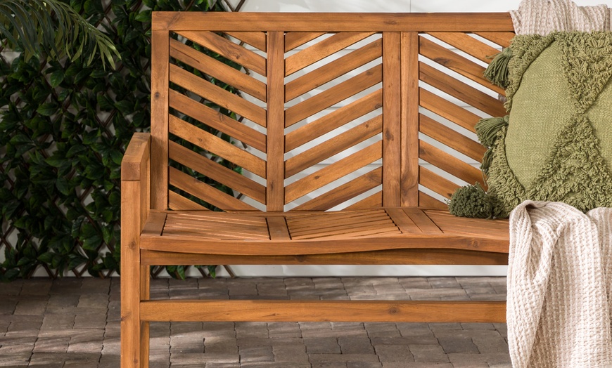 Image 5: Two-Seater Wooden Garden Bench