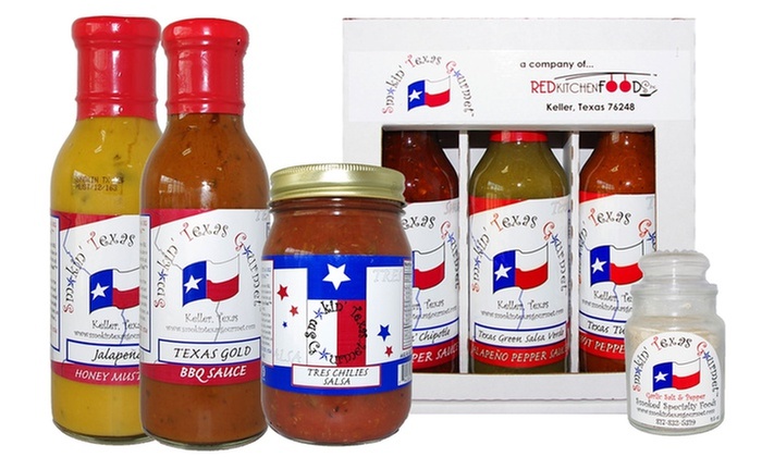 Gourmet sauces, seasonings, spices or condiment trio gift package