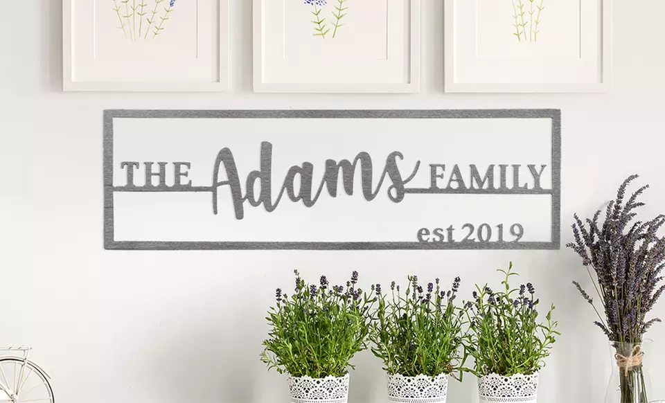 One or Two Custom Family Name Plaques from Rusted Orange Craftworks Co. (Up to 64% Off) - Primary Image