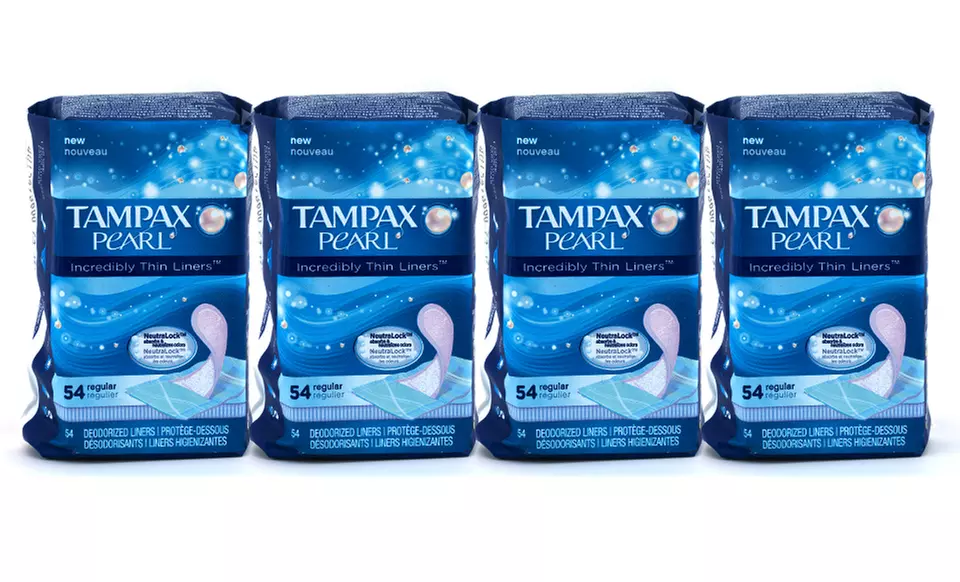 Tampax Pearl Incredibly Thin Regular Panty Liners; 12-Pack of 54 ct. Boxes + 5% Back in Groupon Bucks - Primary Image