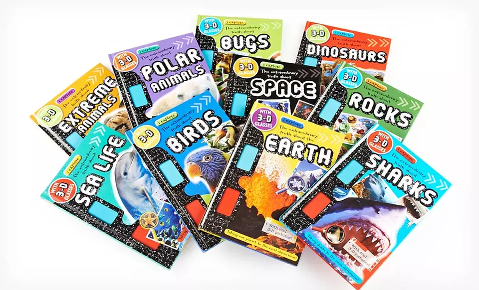$20.99 for a Set of 10 iExplore Children's 3D Books with 3D Glasses ($89.50 List Price) - Second Medium