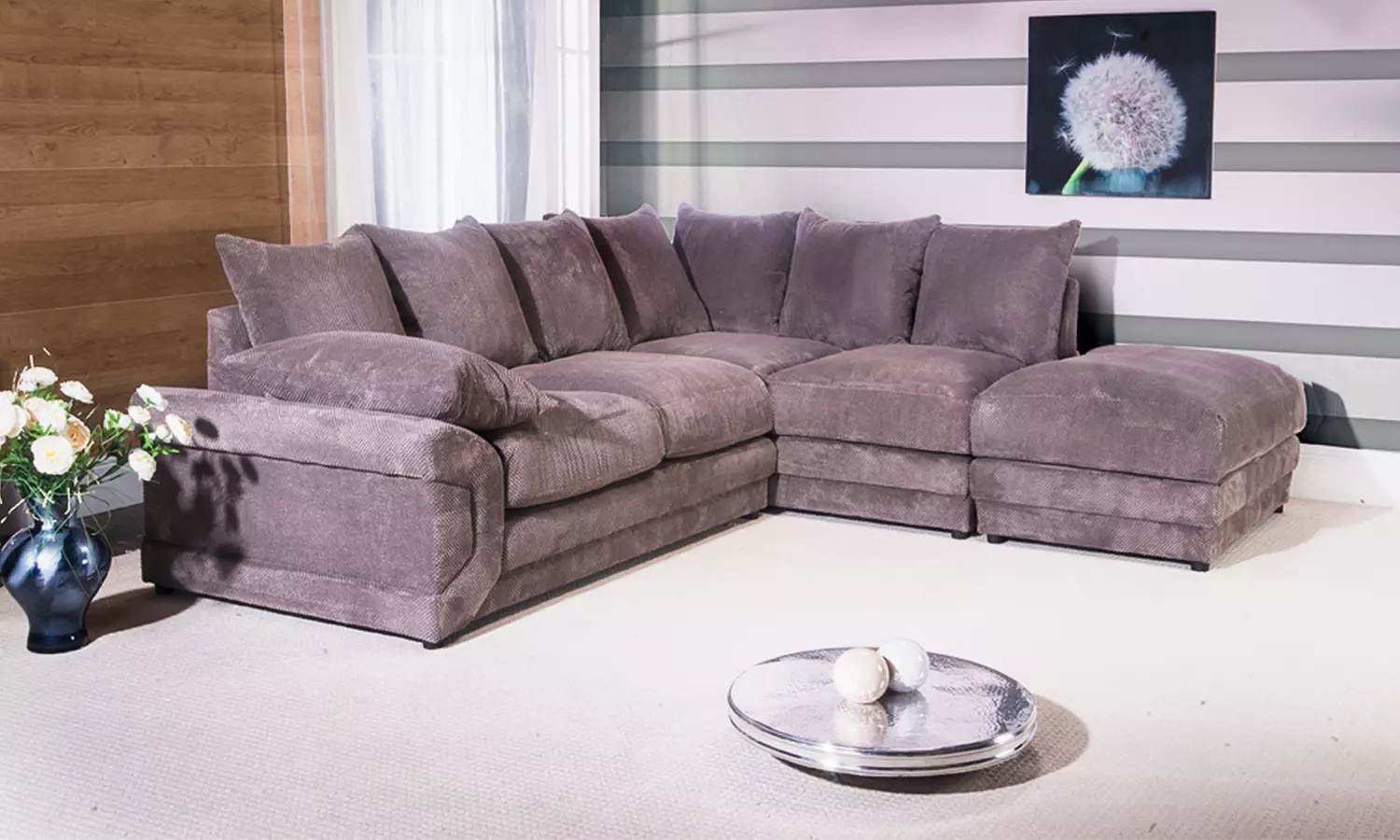 Rio Plain Corner Sofa (£499) Plus Swivel Chair (£795) With Free Delivery (50% Off) - Primary Image