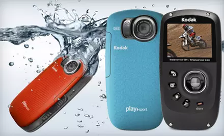 $74 for a Waterproof Kodak Playsport 1080p HD Video Camera in Aqua or Red ($179.95 Value) - Primary Image