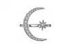 1 ou 3 bagues lune et étoile avec strass, taille unique - Image 4